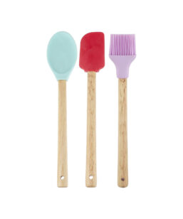 3 Pieces Mini Silicone Spatulas Heart Shaped